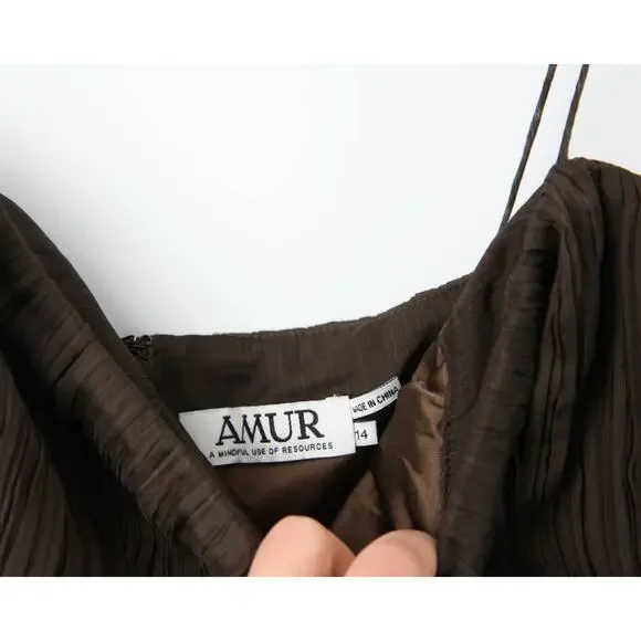 AMUR Sue Pleated Gown Size 12 - Picture 4 of 15